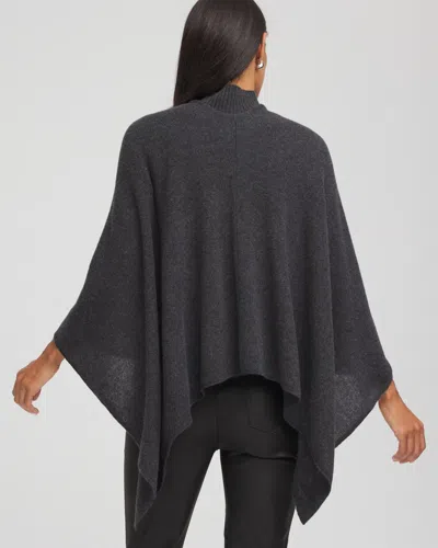 Chico's Cashmere Poncho In Dark Grey In Gray