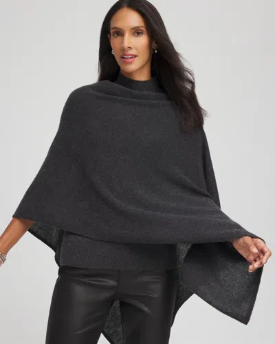 Chico's Cashmere Poncho In Dark Grey In Gray