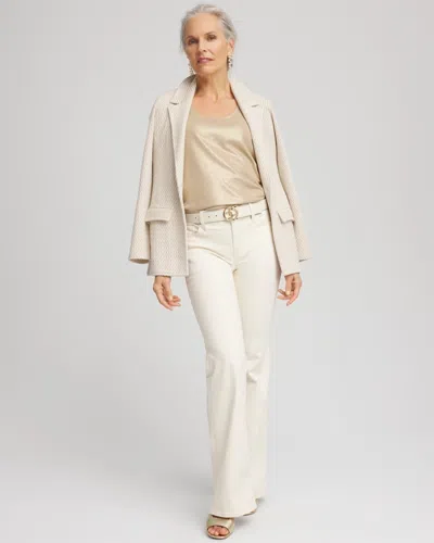 Chico's Foiled Microfiber Tank In Neutral In Gray