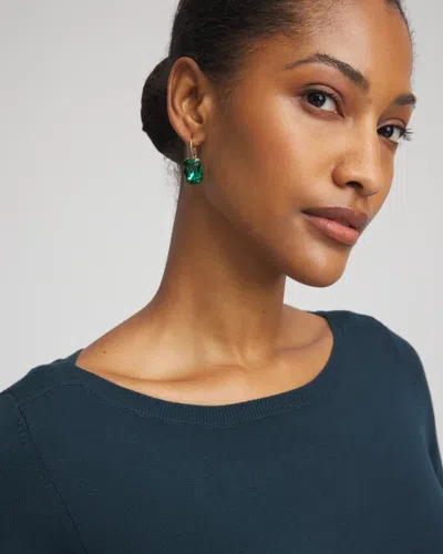 Chico's Ella Button Tunic Sweater In Teal Shadow In Blue