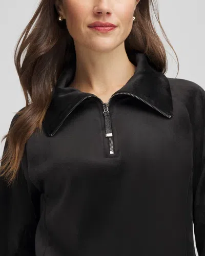 Chico's Scuba Velour Pullover In Black In Black