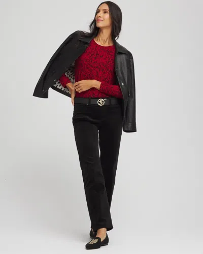 Chico's Touch Of Cool Layering Tee In Carmine Red In Red