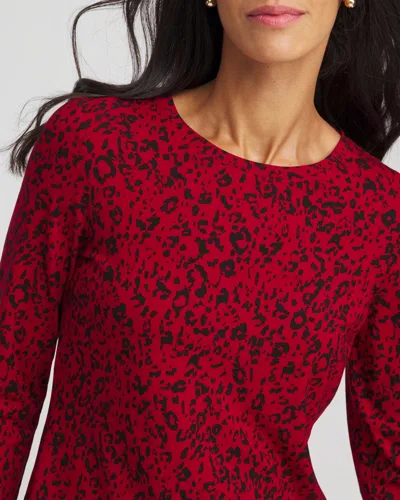 Chico's Touch Of Cool Layering Tee In Carmine Red In Red