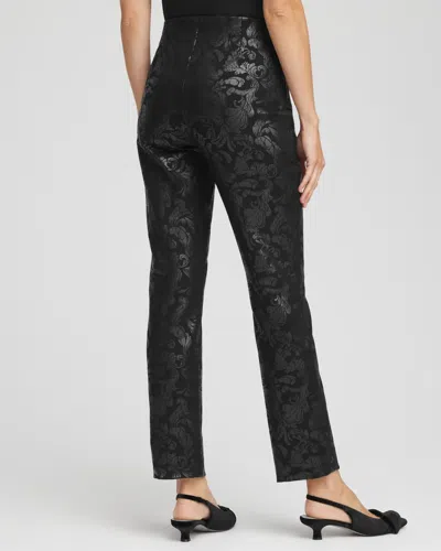 Chico's Juliet Black Foiled Slim Ankle Pants In Black