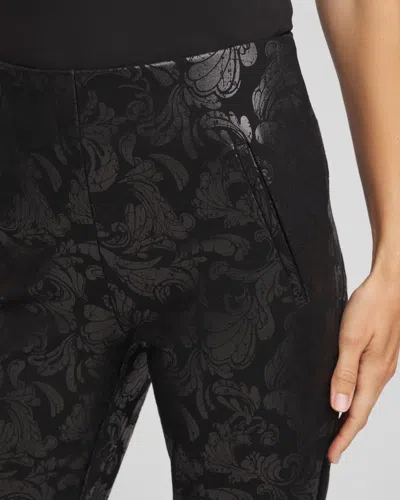 Chico's Juliet Black Foiled Slim Ankle Pants In Black