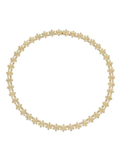 Sydney Evan 14k Yellow Gold Flower Necklace In Gold