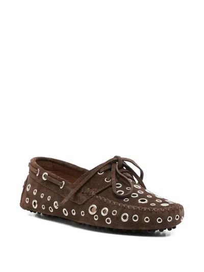 Gimaguas Eyelets Tie Loafers In Brown