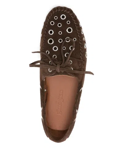 Gimaguas Eyelets Tie Loafers In Brown