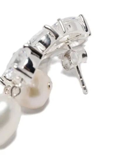 Completedworks Cascading Pearl Earrings In Silver