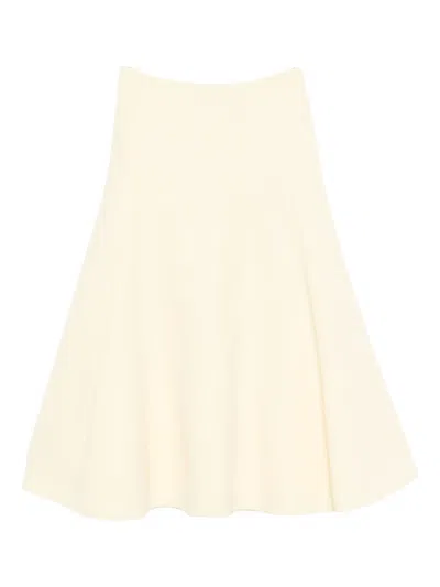 Jacquemus High Waisted Flared Midi Skirt In Neutral