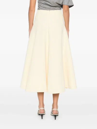 Jacquemus High Waisted Flared Midi Skirt In Neutral