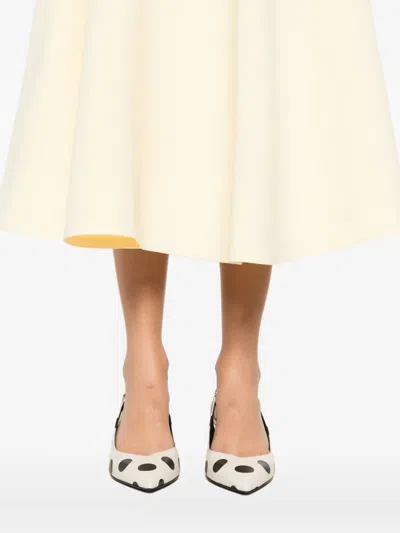 Jacquemus High Waisted Flared Midi Skirt In Neutral