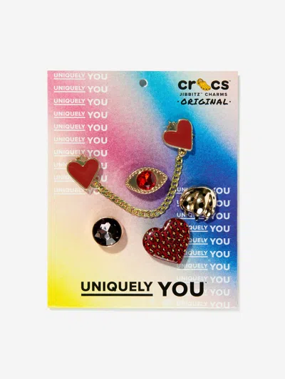 Crocs Girls Leopard And Gold Jibbitz™ 5 Pack In Gold