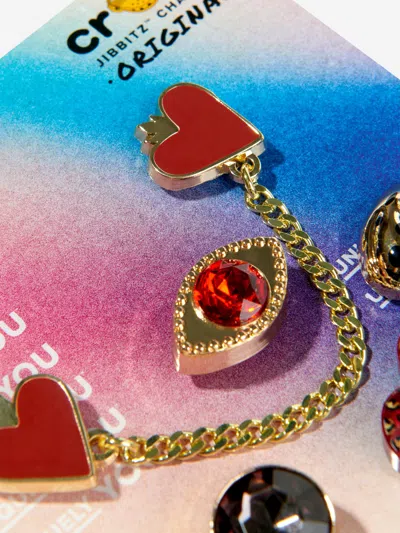 Crocs Girls Leopard And Gold Jibbitz™ 5 Pack In Gold