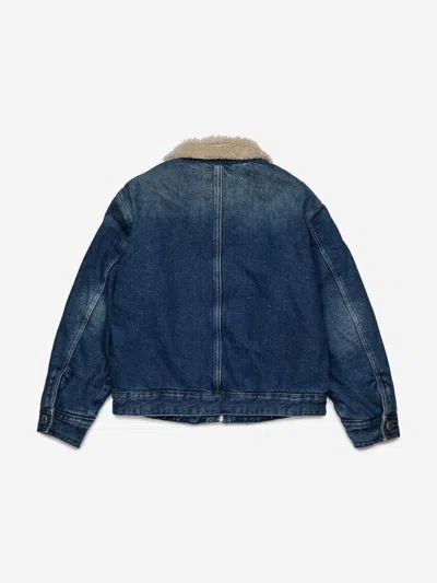 Diesel Kids' Jomox-fur Jacket In Blue