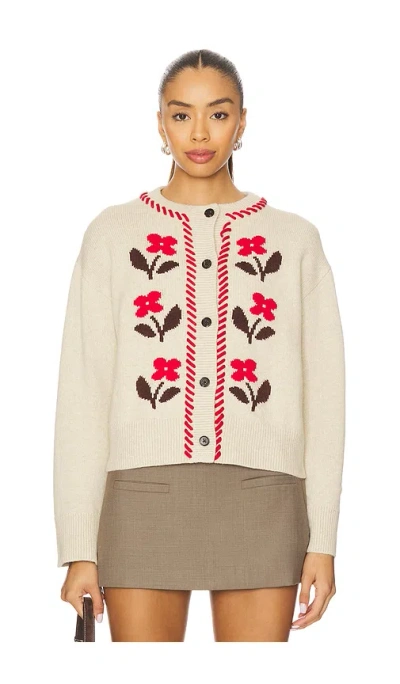 Rails Mavie Intarsia Floral Cardigan In Neutral