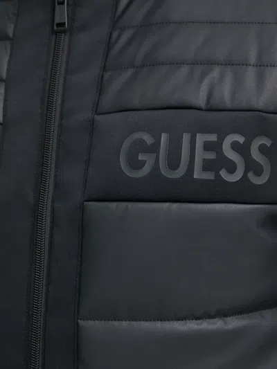 Guess Usa Quilted Zip Jacket In Black