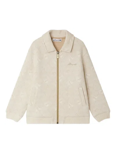 Bonpoint Logo-embroidered Zip-fastening Jacket In Neutral