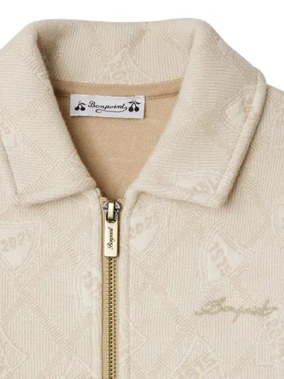 Bonpoint Logo-embroidered Zip-fastening Jacket In Neutral