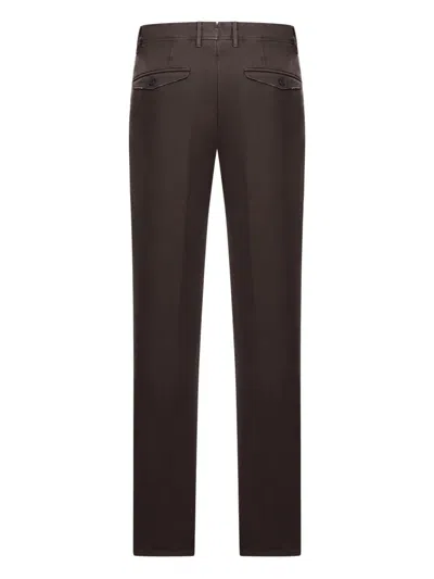 Incotex Tailored Cotton Trousers In Brown