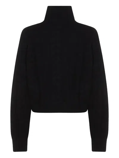 Not Shy Cable-knit Sweater In Black