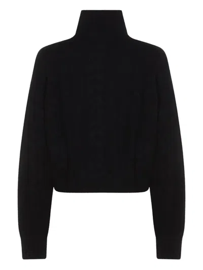 Not Shy Cable-knit Sweater In Black