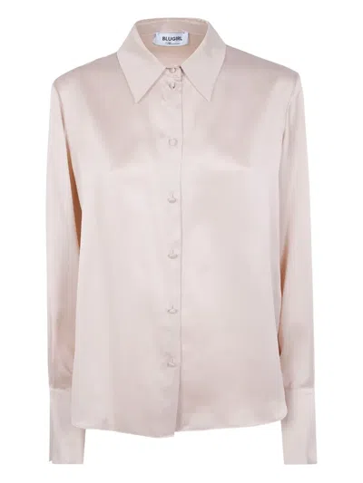 Blugirl Buttoned Long-sleeved Shirt In Brown