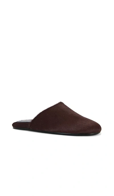 Black Suede Studio Sona Flat In Burgundy
