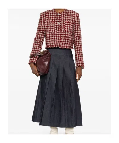 Liu •jo Tweed-jacke Mit Hahnentrittmuster In Red