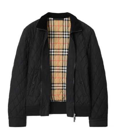 Burberry Quilted Nylon Jacket In Black