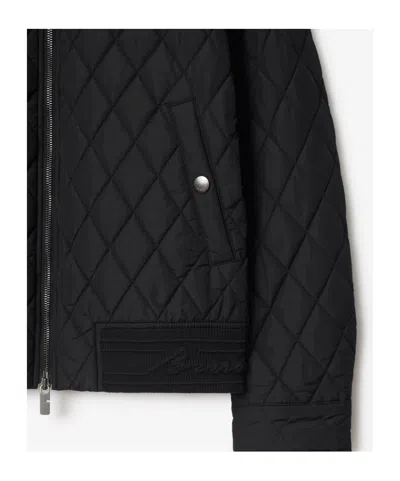 Burberry Quilted Nylon Jacket In Black