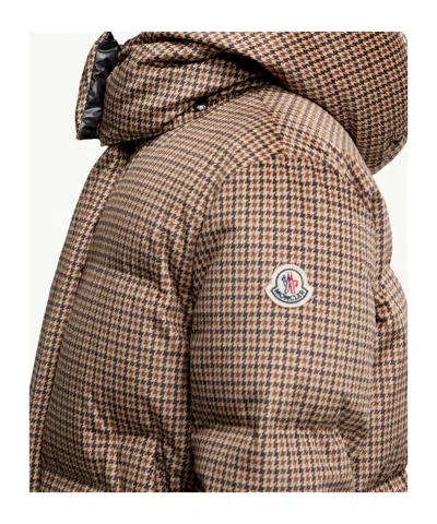 Moncler Quierzy Hooded Short Puffer Jacket In Brown