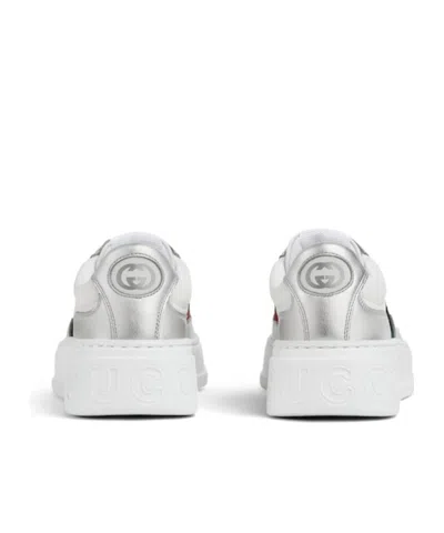 Gucci Sneakers Featuring Oversized Platform Sole In Silver