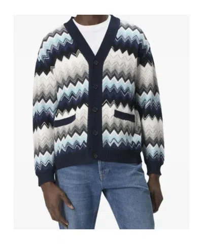 Missoni Cardigan Aus Wolle Und Baumwolle Mit Zickzackmuster In Multi