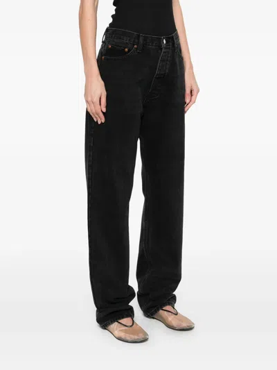 Aya Muse Waistband Denim Trousers In Black