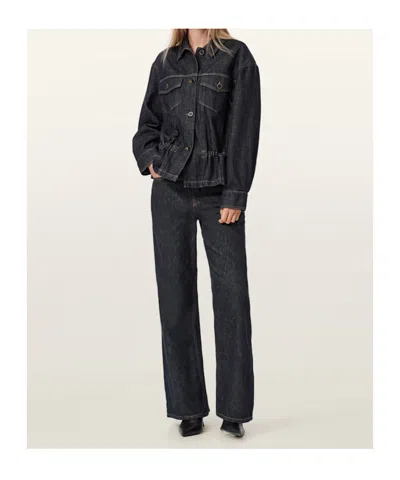 Allsaints Womens Raw Indigo Blu Ember Flared-leg Denim Jeans In Blue