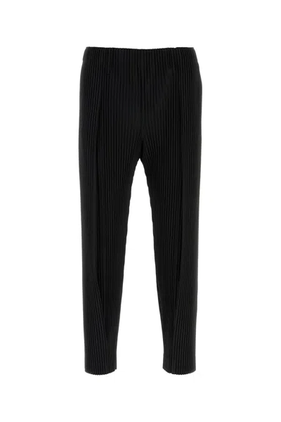 Issey Miyake Ns Coke Gray Compleat Pleated Knitted Trousers In Black