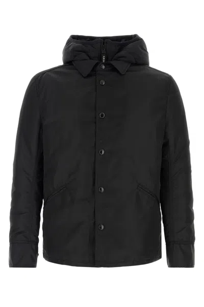 Junya Watanabe Nylon Down Jacket With Adjustable Waist Tabs In Black