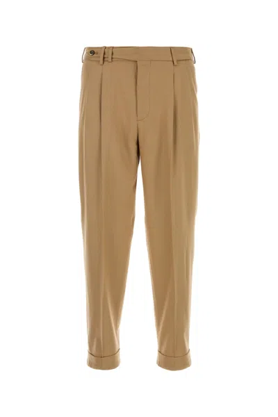 Pt Torino Stretch Wool Blend Trousers Featuring Pockets In Animal Print