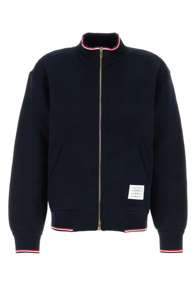 Thom Browne Cotton Zip Hoodie And Pockets In Black