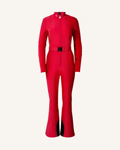 Perfect Moment Belted Star-detail Ski Suit In Red