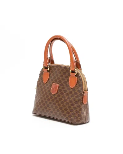 Celine Céline Macadam Handbag In Brown