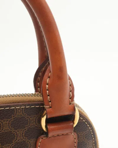 Celine Céline Macadam Handbag In Brown