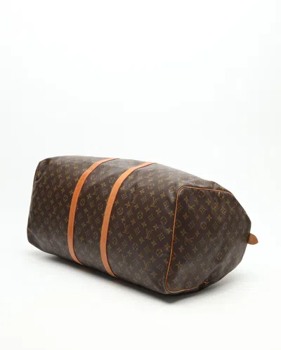 Pre-owned Louis Vuitton Monogram Keepall 60 Weekend Bag In Brown