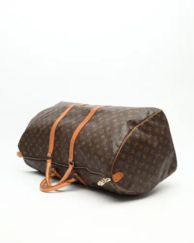 Pre-owned Louis Vuitton Monogram Keepall 60 Weekend Bag In Brown