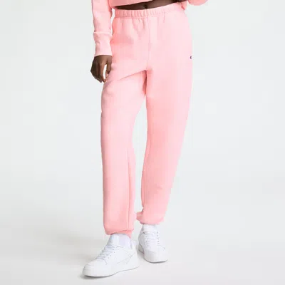 Champion Essentials Reverse Weave Cinched Bottom Sweatpants In Pink