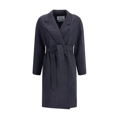 Max Mara Denim-effect Wool Carnia Coat In Multi
