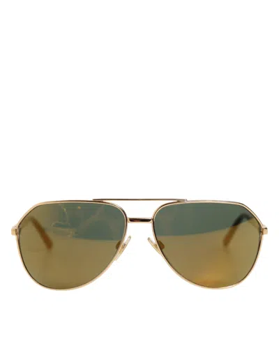 Dolce & Gabbana Gold Edition Aviator Shades Eyewear Sunglasses In Gold