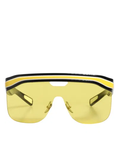 Dolce & Gabbana Dg6162 Shield Black Yellow White Polyamide Sunglasses In Yellow