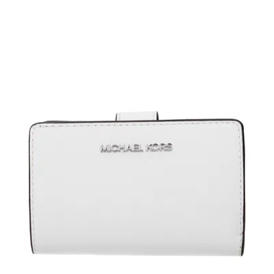 Michael Kors White Leather Wallets In White